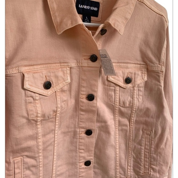 LANDSEND Women's Light Peachy Pink Soft Denim Jean Jacket - Picture 1 of 6